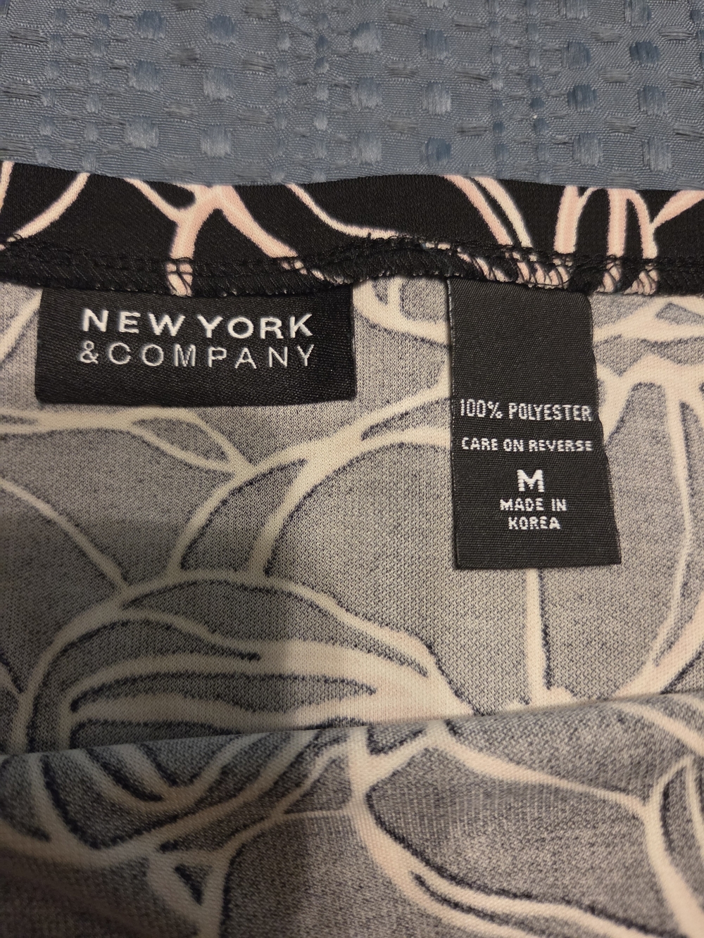 New York & Company Black Skirt with Blush Floral Print - Picture 2 of 2